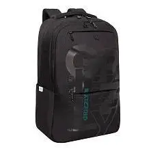 Рюкзак школьный Grizzly 2 отд черн/син светоотр эл, фото №1