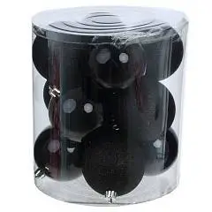 Набор шаров  12 шт, D 8 см, L19 W19 H21,5 см черн, фото №1