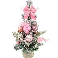 Елка декоративная "Зимняя красавица", 30см, розовая, фото №1