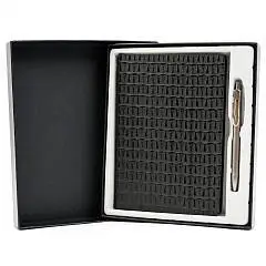 Ежедневник недат А5 "КРОКО ЧЕРНЫЙ" +ручка в подарочной упак., фото №1