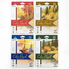 Карандаши цветные  художественные Yalong 18цв  трехгранные, фото №1