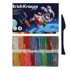 Пластилин 16цв 288гр Erich Krause Классич Kids Space Animals стек, фото №1