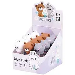 Клей-карандаш MeShu "Animals" ассорти, 8г., ПВП, фото №1