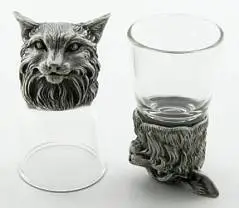 Набор 2 стопки-переверт."Рысь" 50мл, фото №1