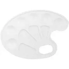 Палитра художника, овальная, пластик 6+4 яч, фото №1