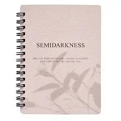 Блокнот А6 80л кл "Shadow" бежевый, спираль, фото №1