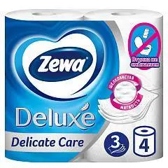 Туалетная бумага Zемма/Zewa Deluxe Белая, 3 сл, 4 рул, фото №1