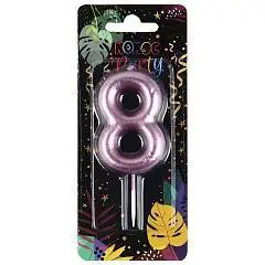 Свеча для торта Цифра 8 Розовая, фото №1