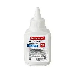 Клей ПВА BRAUBERG (бумага, картон, дерево), 45 г, фото №1