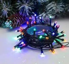 Гирлянда эл. LED-50-220V, 5м, темн.нить, 8р, мульти, фото №1