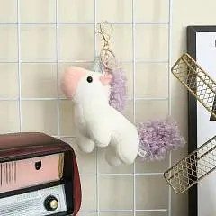 Брелок мягкий Единорог бело-сереневый 11см, фото №1