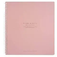 Тетрадь А4 96л КЛЕТКА "Flora"розовый, спираль, фото №1