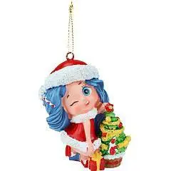 Украшение елочное Аниме девочка с елочкой, 6*7см полирез, фото №1