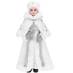 Внучка Деда Мороза в белой шубке, 55 см, фото №1