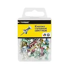 Кнопки-гвоздики inФормат, силовые, 30шт, металлик, ассорти, фото №1
