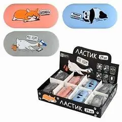 Ластик "ГЕРОИ С ХАРАКТЕРОМ" 60x28мм, ассорти, фото №1