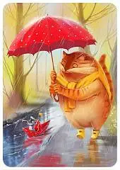 Пазл фигурный дер ANIMATION Кот под зонтиком 120д 20*14см/3см, фото №1