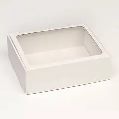 Коробка шкатулка с окном, белая, 27?21?9 см, фото №1