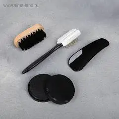 Подарочный набор дорожный д/обуви True man, (щётки+губка+лопатка, фото №1