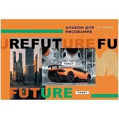 Альбом д/рис А4 24л 100г скоба Orange Drive BG, фото №1