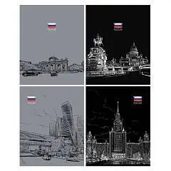 Тетрадь 48л КЛЕТКА "Патриотизм. Контрасты", эконом, фото №1