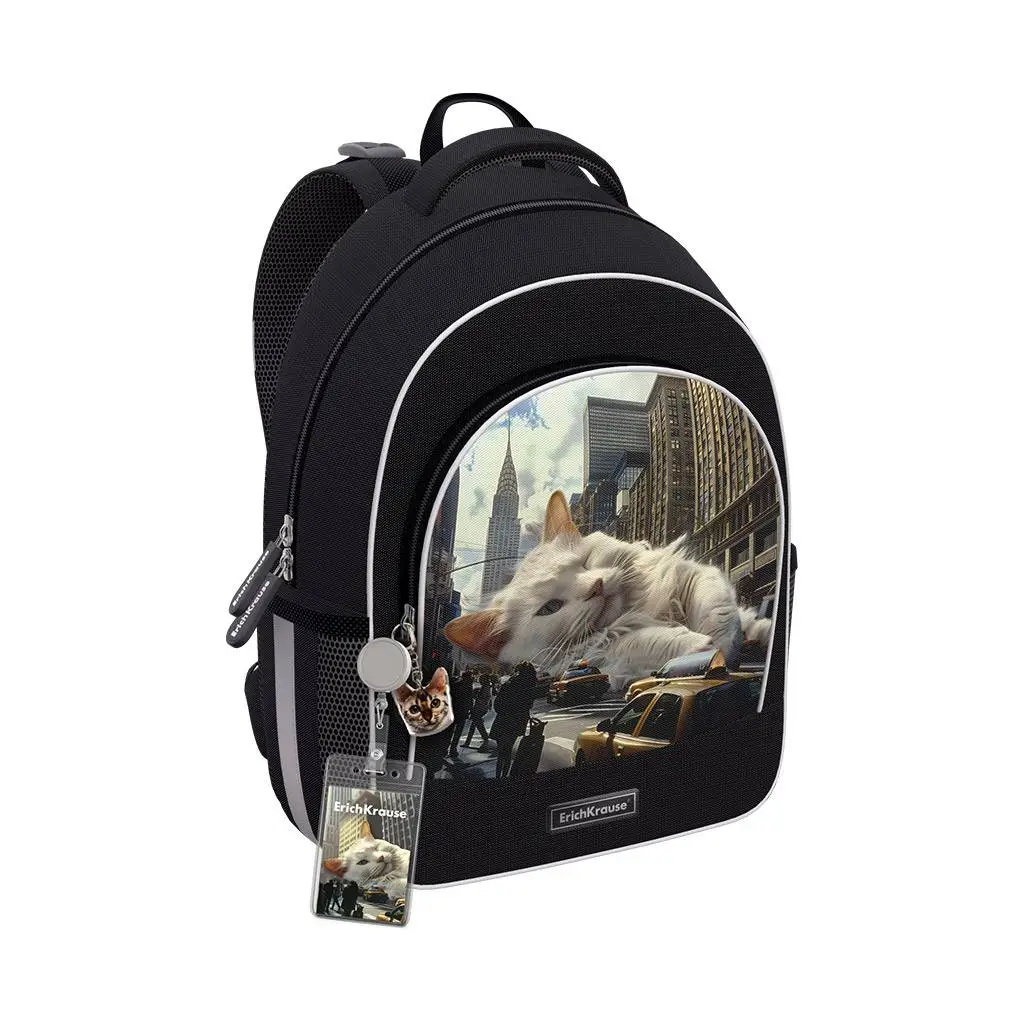 Ранец EK с грудной перемычкой  ErgoLine® 15L Big City Cats, фото №1