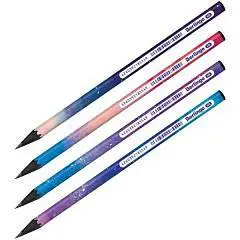 Карандаш чернографитный Berlingo "Universe" HB, чер.дер, круглый, фото №1