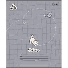Тетрадь 18л КЛЕТКА "Кот и голубь", фото №1