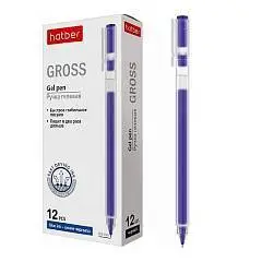 Ручка гелевая Hatber Gross, синяя, 0,5мм, фото №1