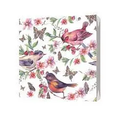 Салфетки BG "Цветы" Райские птички 33*33, 3 сл, фото №1