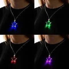 Светодиодный кулон "Звёздочка" 60 см, мульти, фото №1