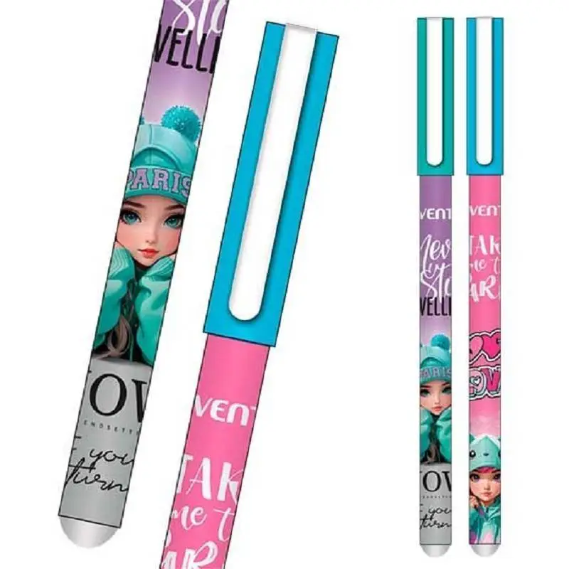 Ручка гелевая пиши-стирай "deVENTE.Paris Girl" 0,5 мм, синяя, фото №1