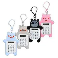 Брелок детский калькулятор настол 08 разряд Мишка пластик в асс, фото №1