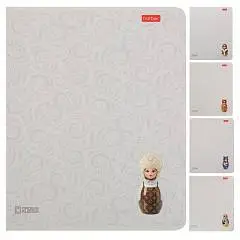 Тетрадь 48л КЛЕТКА  "Матрешки_A LA RUSSE" Soft-touch 3D лак, фото №1
