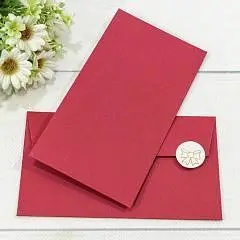 Конверт подарочный однотонный  красный, фото №1