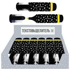 Тестовыделитель ЛИМОННЫЙ, софт-тач, с рисунком, фото №1