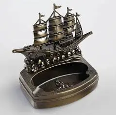 Зажигалка с пепельницей "Корабль на волнах", пьезо, газ, фото №1