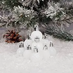 Набор шаров 2,5см 12шт пластик ЛЬДИНКА  белый, фото №1