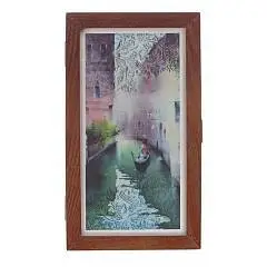 Ключница, L16 W5 H28 см, Венеция, закрытая, темное дерево, фото №1