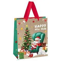 Сумка подарочная "Santa" крафт 18*23*10см, фото №1