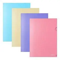 Папка-уголок EK Diagonal Pastel, A4, непрозрачная, ассорти, фото №1