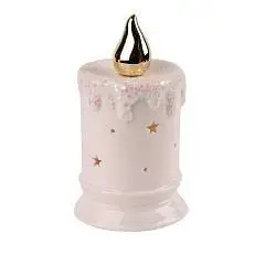 Свеча рождественская светод подсв 3 эл пит фарфор 8.8х8.8х15.5см, фото №1