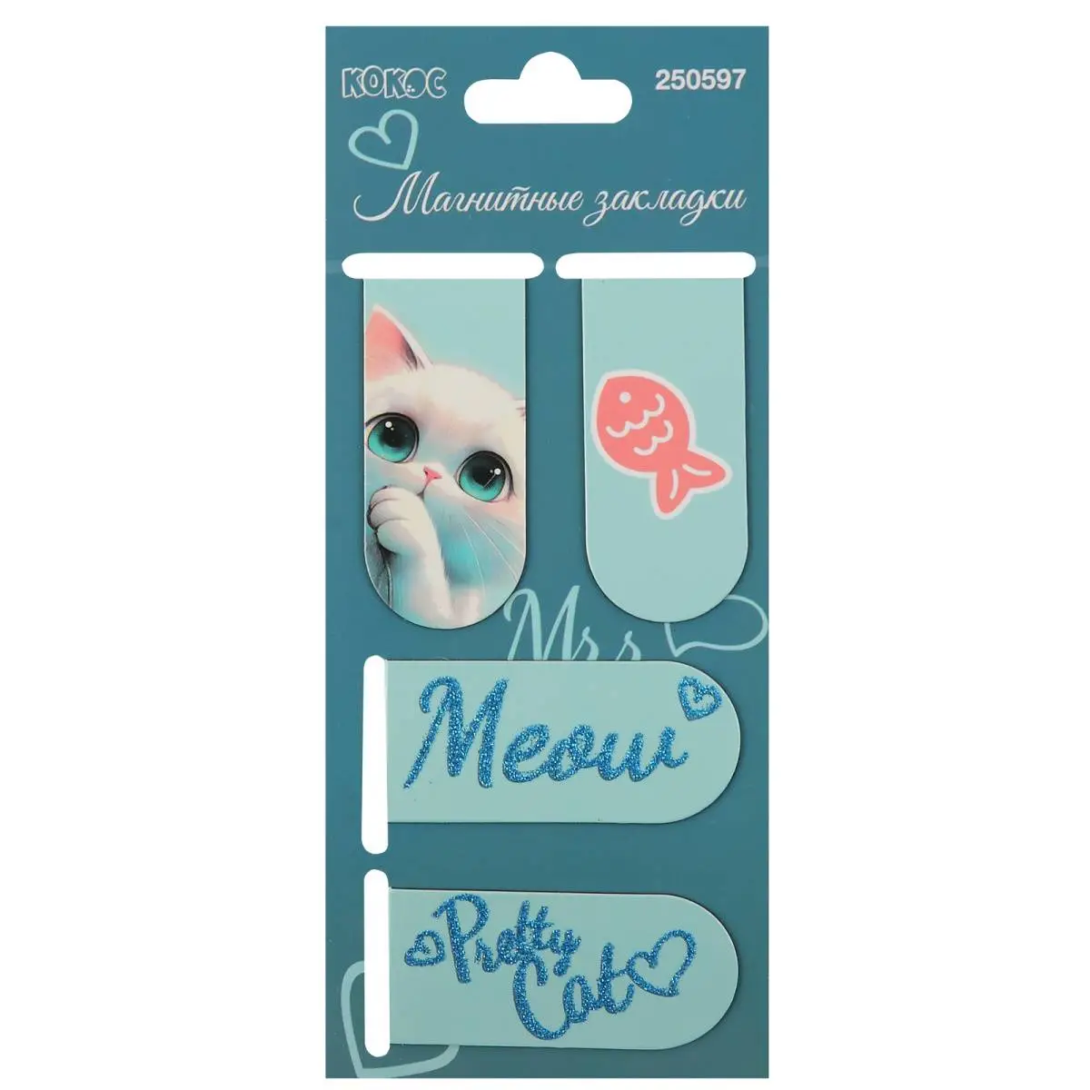 Закладка магнитная "Пушистик" 4шт 25*55мм, фото №1