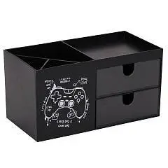 Подставка канцелярская Game Day, 5отд, черная, фото №1