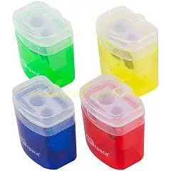 Точилка пластиковая ArtSpace, 2 отв., контейнер, ассорти, фото №1