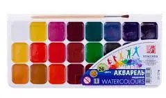 Акварель 24цв Аквариум Луч класс с кистью, фото №1