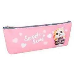 Пенал мягкий 1 отд лодочка 21*8*3,5см Cute cats, фото №1