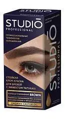 Краска д/бровей и ресниц Studio Prof эфф татуажа Темно-коричневый, фото №1
