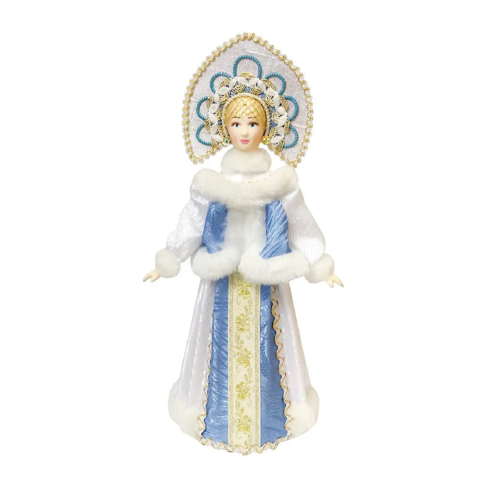Снегурочка в кокошнике золото, 31 см, 080, фото №1