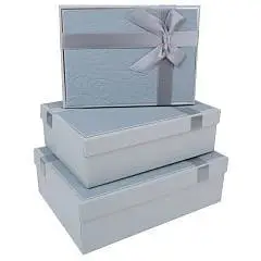 Коробка подарочная "Rose" серо-голубой 29*21*9,5 см 3-3, фото №1